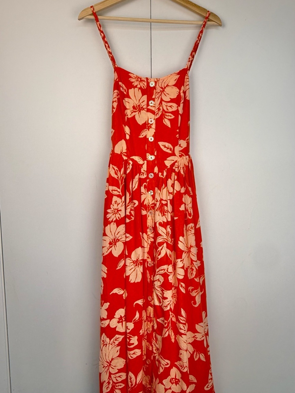Free People Perfect Sundress Floral Linen Blend Maxi Dress S